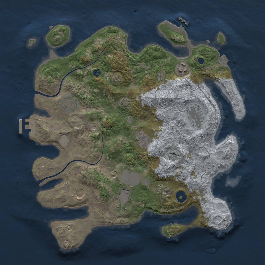 Rust Map: Procedural Map, Size: 3550, Seed: 797111, 13 Monuments