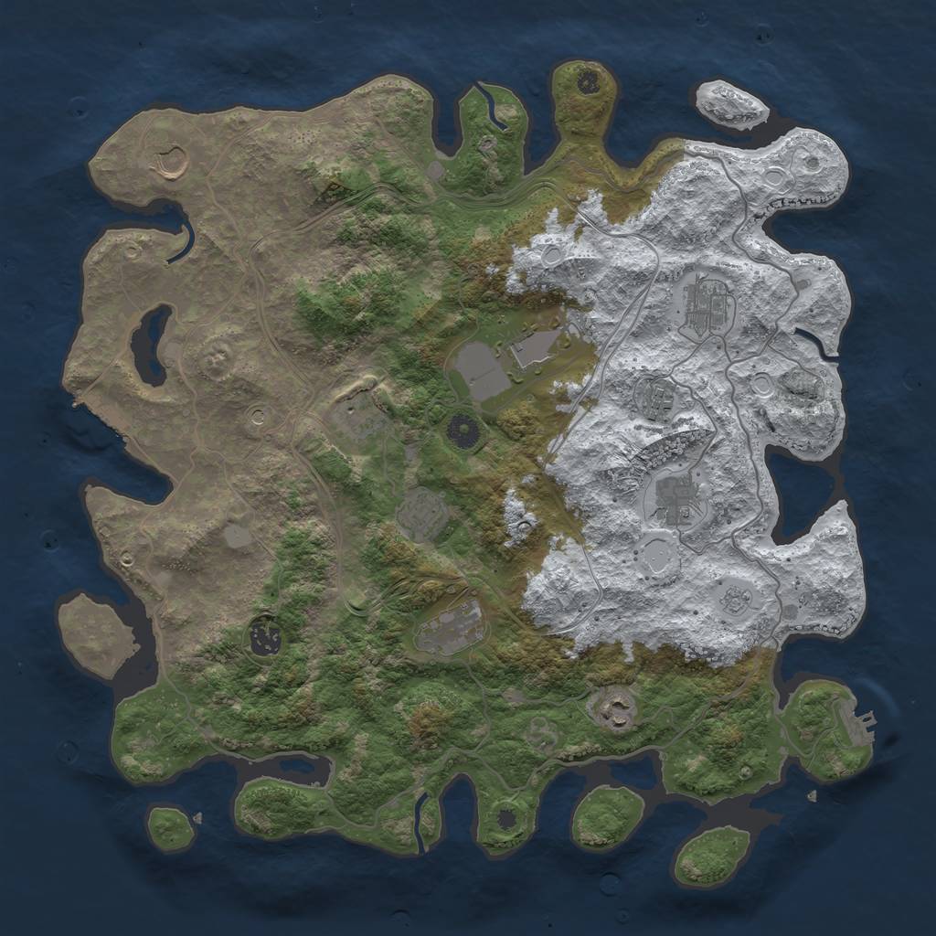 Rust Map: Procedural Map, Size: 4250, Seed: 54289, 19 Monuments