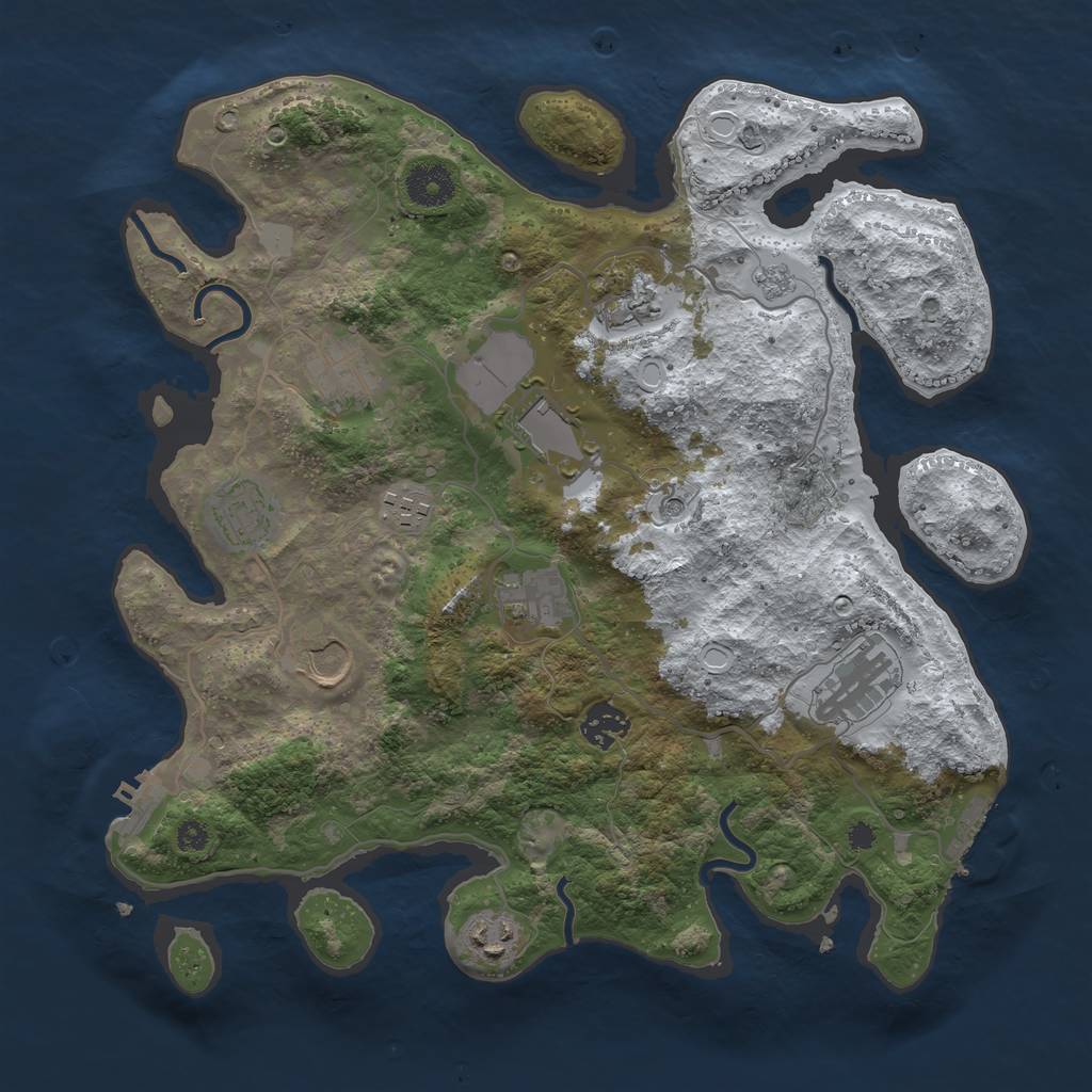 Rust Map: Procedural Map, Size: 3550, Seed: 175467, 19 Monuments