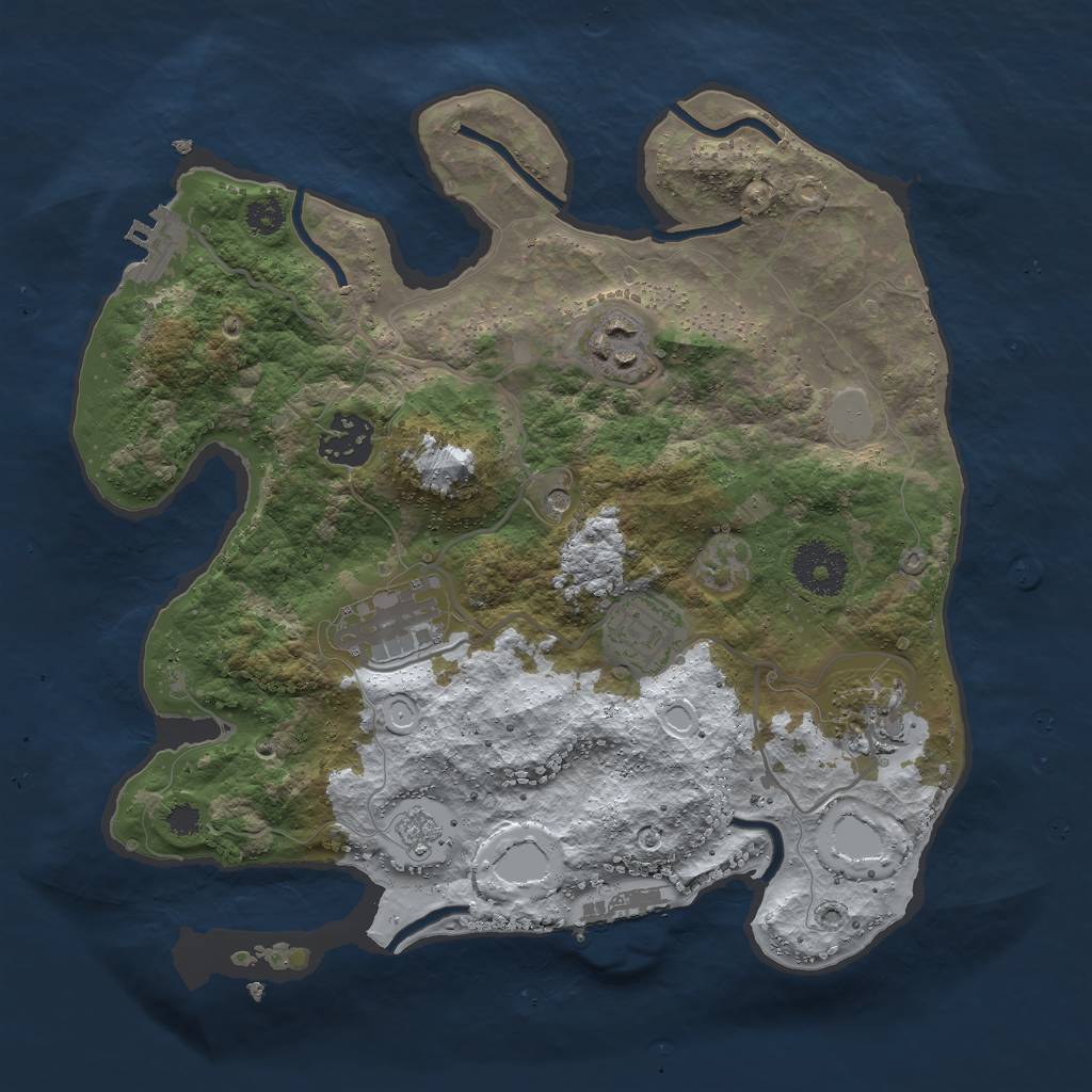 Rust Map: Procedural Map, Size: 3000, Seed: 1177988896, 14 Monuments