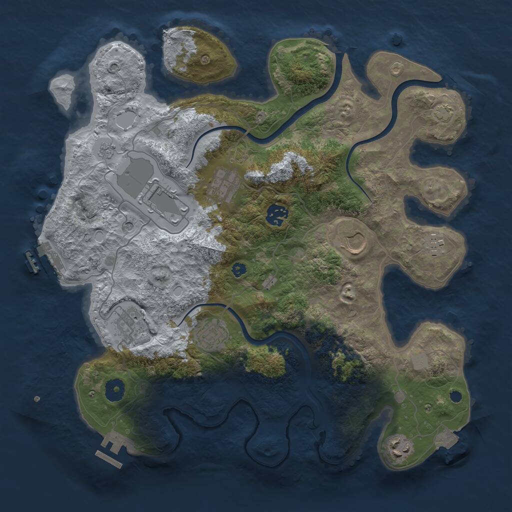 Rust Map: Procedural Map, Size: 3550, Seed: 541444, 14 Monuments