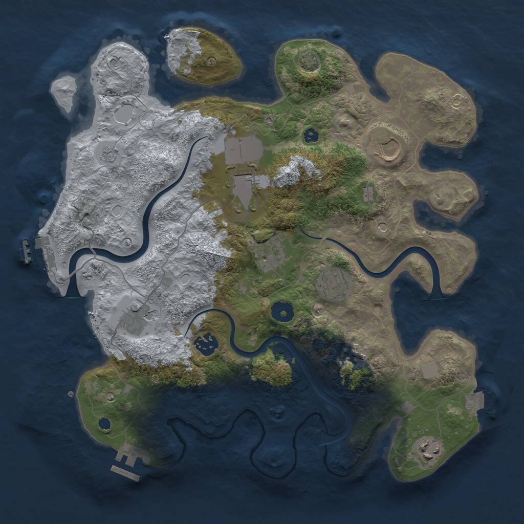 Rust Map: Procedural Map, Size: 3550, Seed: 541444, 14 Monuments