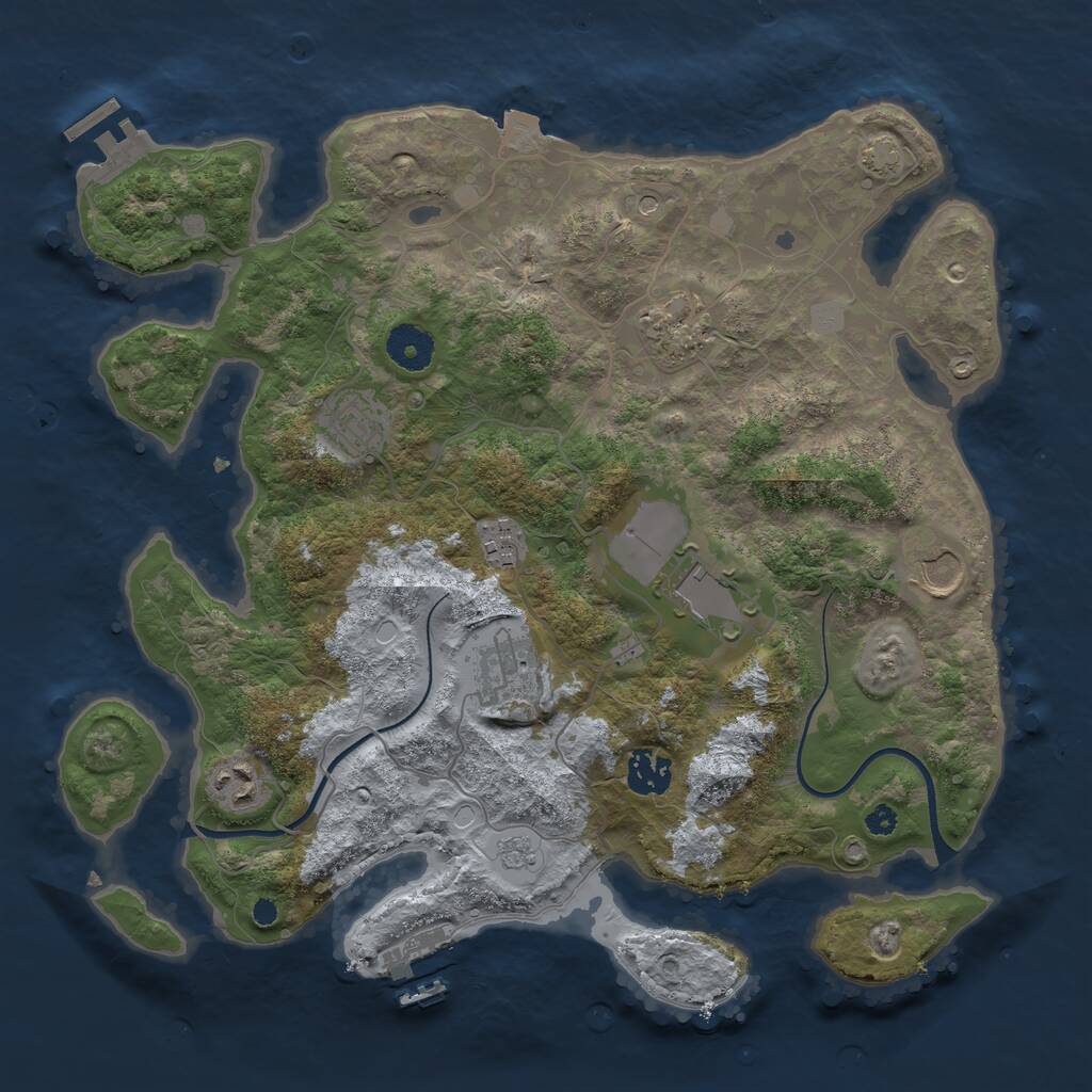 Rust Map: Procedural Map, Size: 3550, Seed: 98460, 14 Monuments