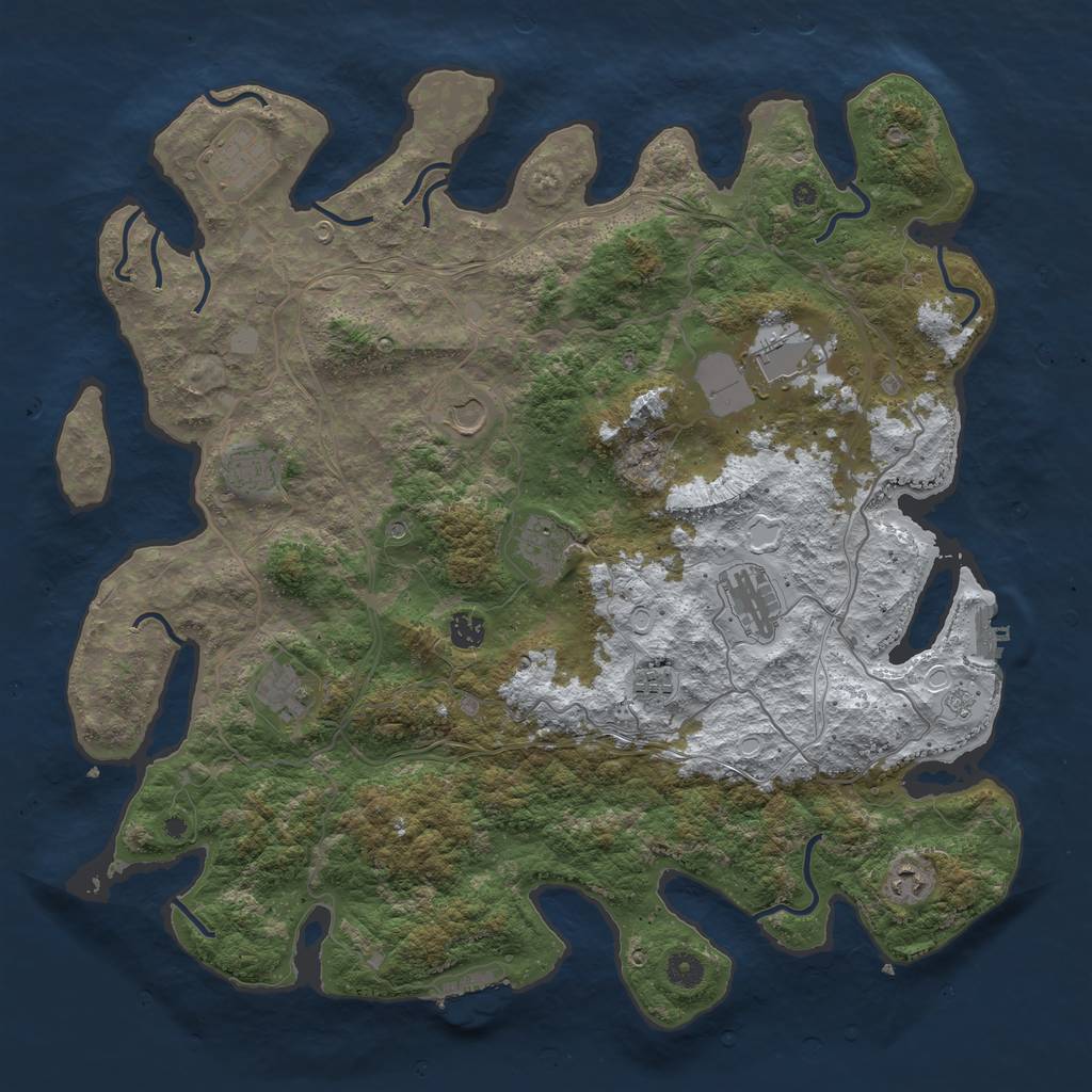 Rust Map: Procedural Map, Size: 4500, Seed: 9082000, 19 Monuments