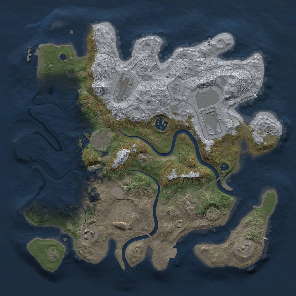 Rust Map: Procedural Map, Size: 3500, Seed: 1892242991, 14 Monuments