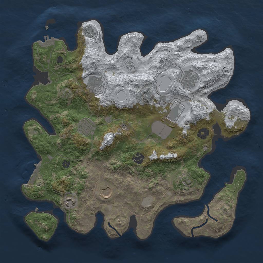 Rust Map: Procedural Map, Size: 3500, Seed: 1892242991, 18 Monuments