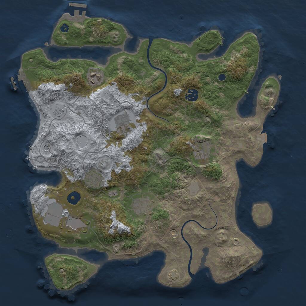 Rust Map: Procedural Map, Size: 3550, Seed: 272328, 13 Monuments