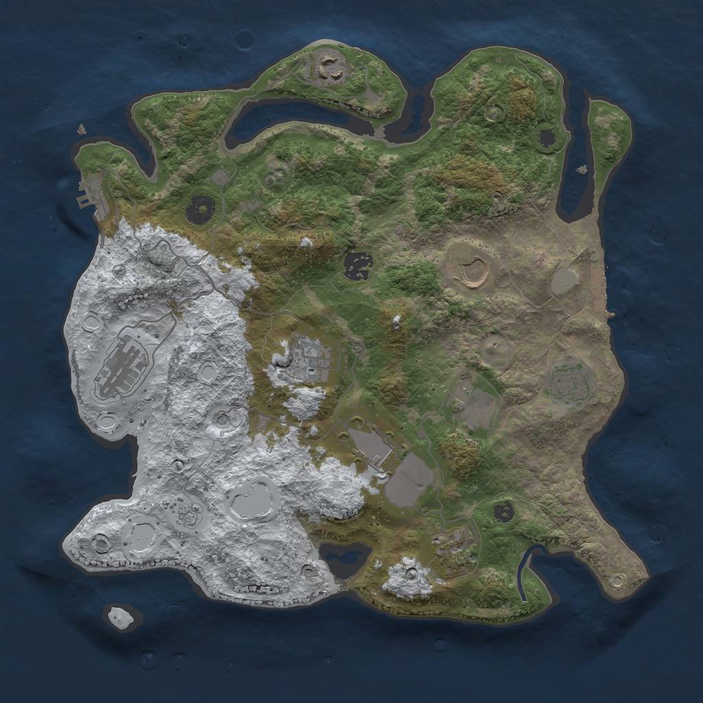 Rust Map: Procedural Map, Size: 3550, Seed: 629655, 18 Monuments