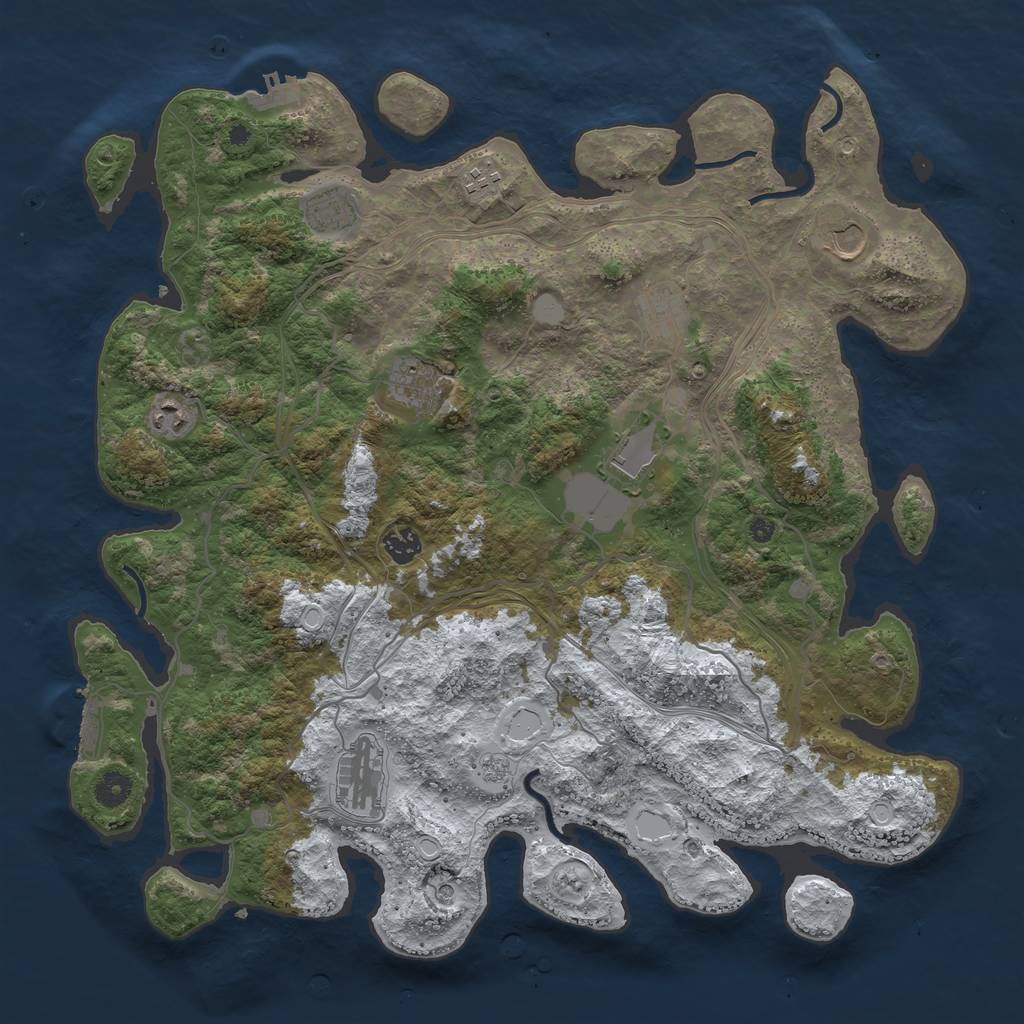 Rust Map: Procedural Map, Size: 4250, Seed: 896018, 18 Monuments