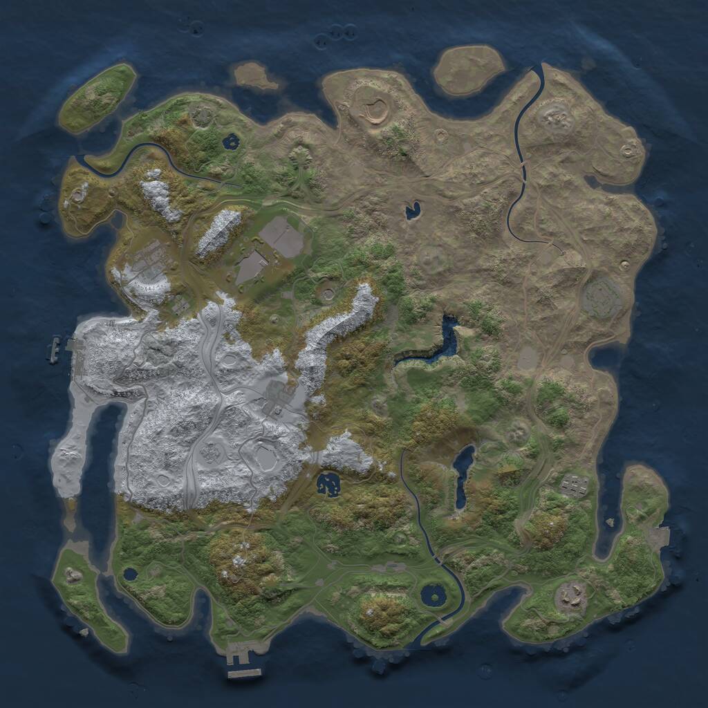 Rust Map: Procedural Map, Size: 4300, Seed: 6745, 14 Monuments