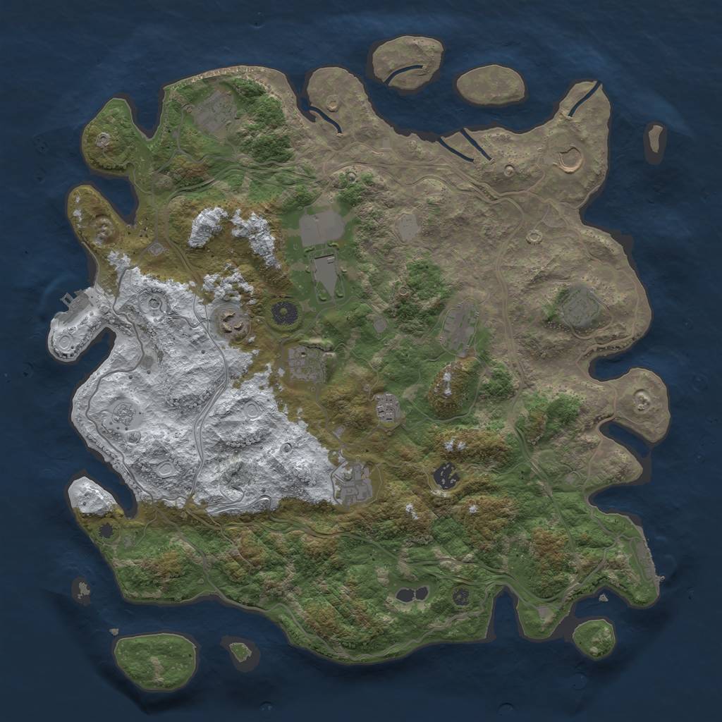 Rust Map: Procedural Map, Size: 4250, Seed: 298643, 19 Monuments