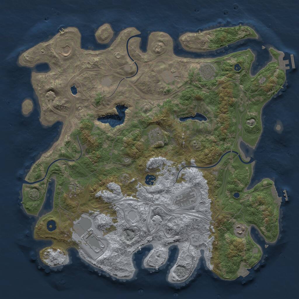 Rust Map: Procedural Map, Size: 4250, Seed: 565929, 16 Monuments