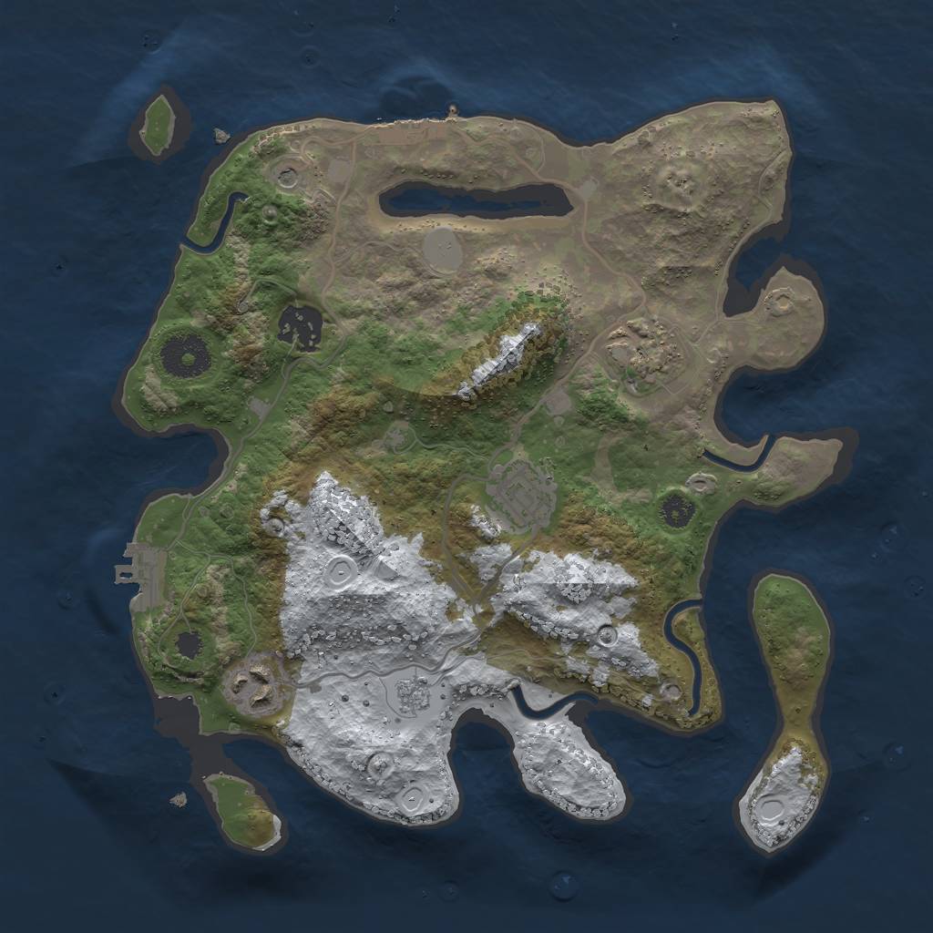 Rust Map: Procedural Map, Size: 3000, Seed: 158788, 13 Monuments