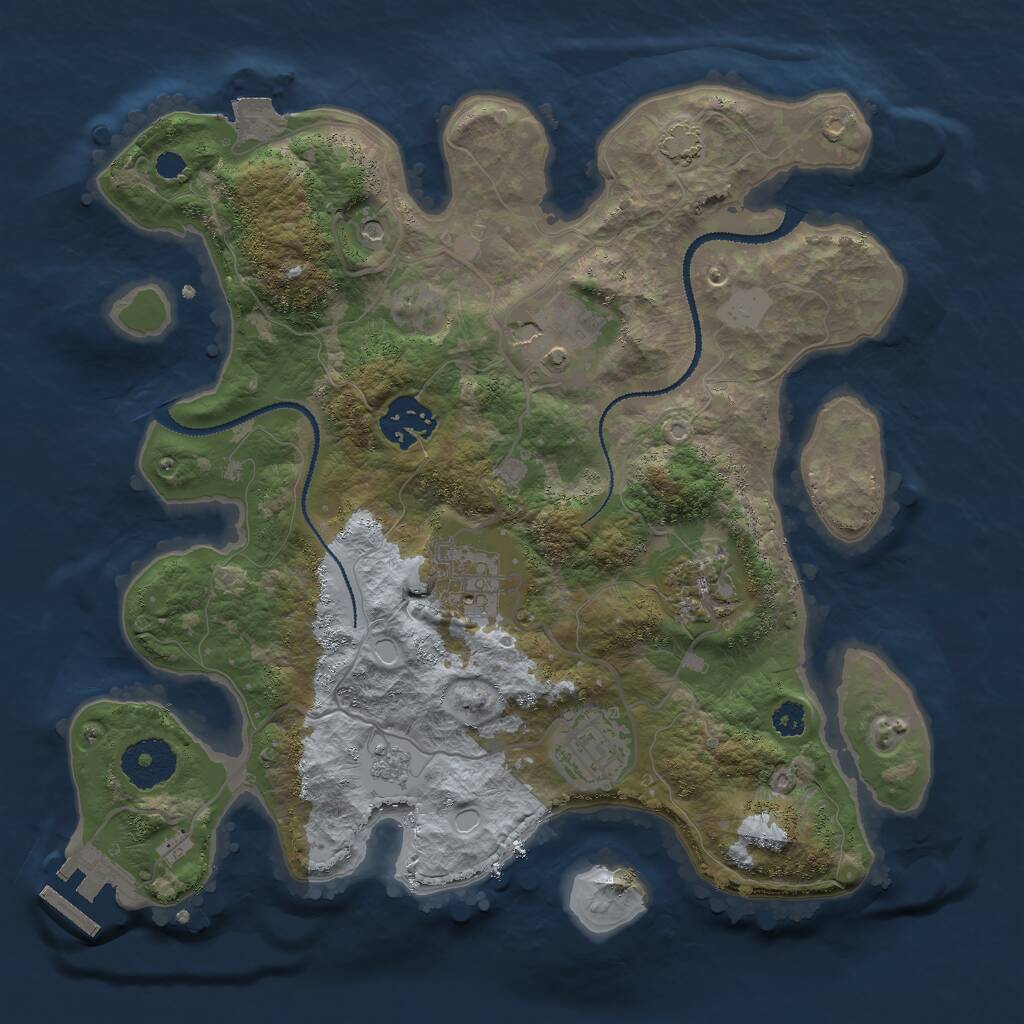 Rust Map: Procedural Map, Size: 3000, Seed: 180724668, 10 Monuments