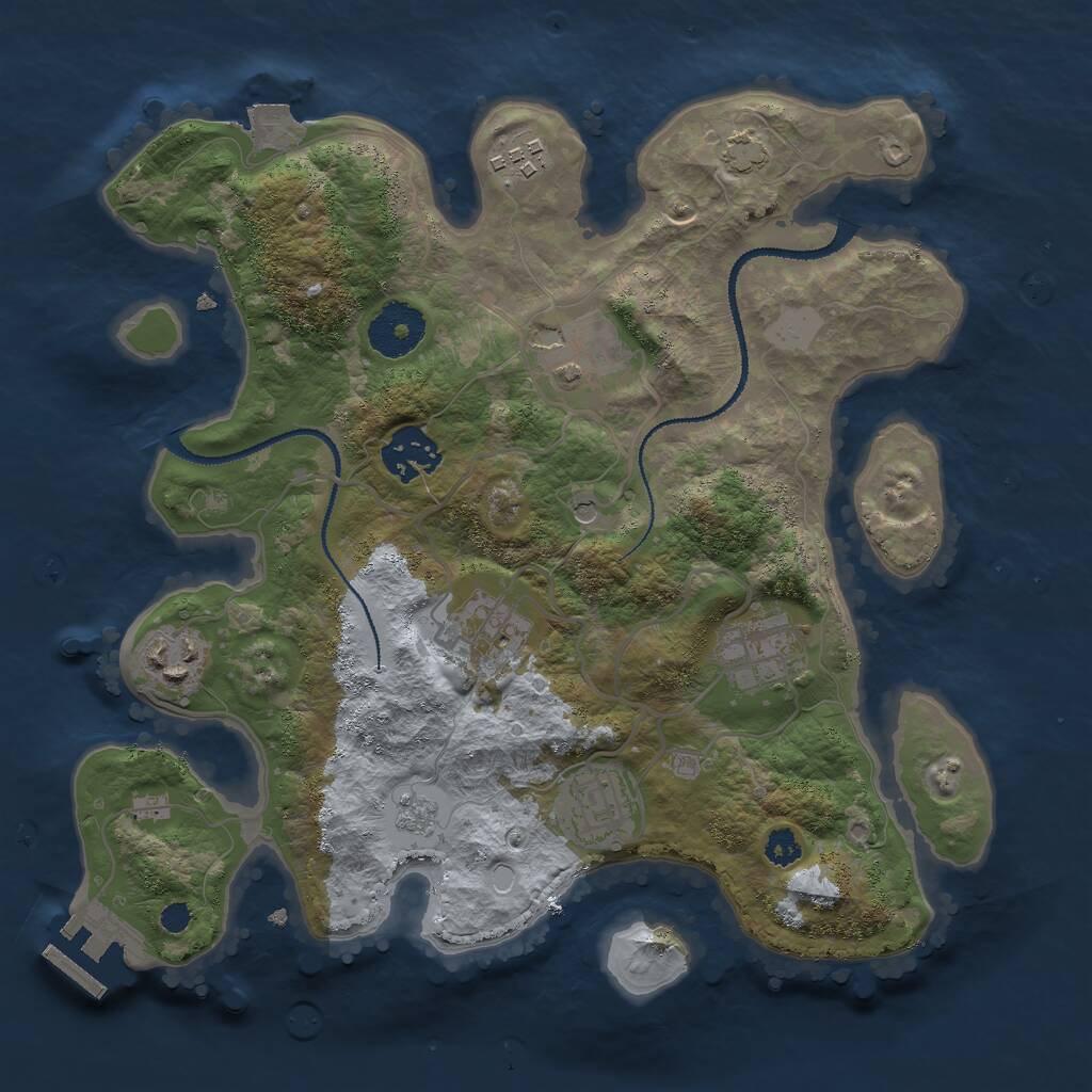 Rust Map: Procedural Map, Size: 3000, Seed: 180724668, 12 Monuments