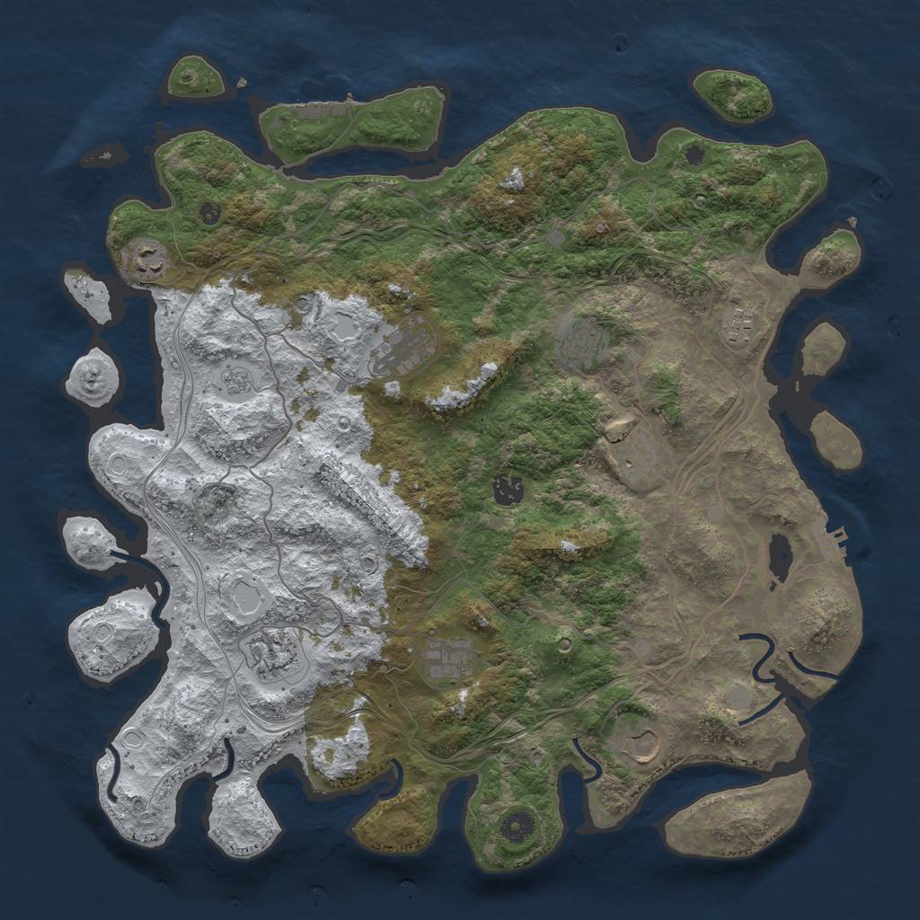 Rust Map: Procedural Map, Size: 4250, Seed: 96305651, 18 Monuments