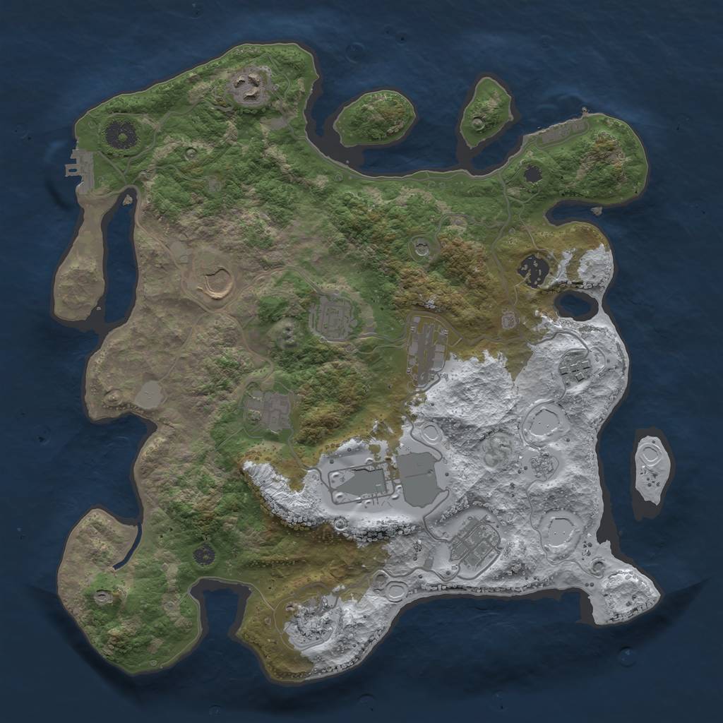 Rust Map: Procedural Map, Size: 3550, Seed: 349397, 19 Monuments