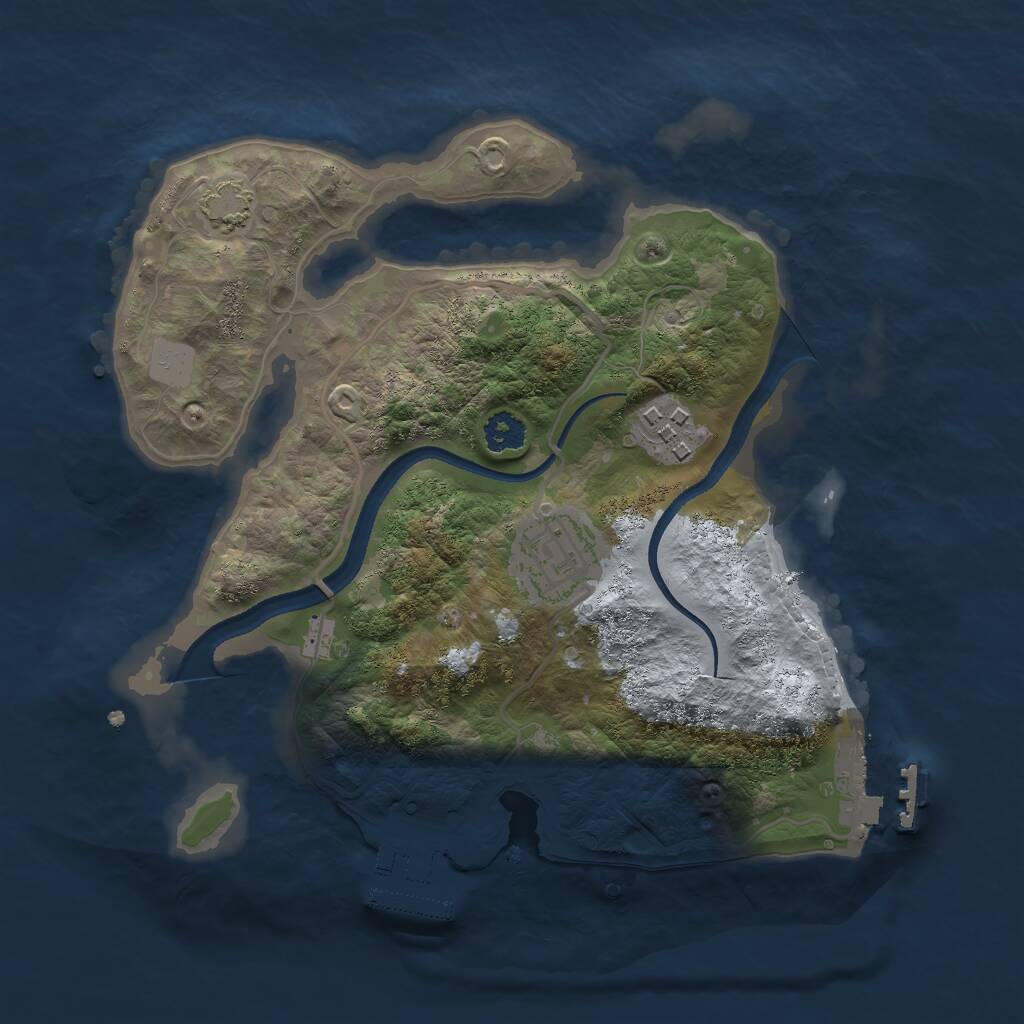 Rust Map: Procedural Map, Size: 2500, Seed: 9082000, 6 Monuments