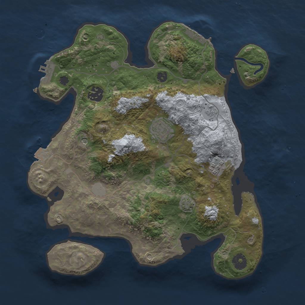 Rust Map: Procedural Map, Size: 3000, Seed: 23456789, 11 Monuments