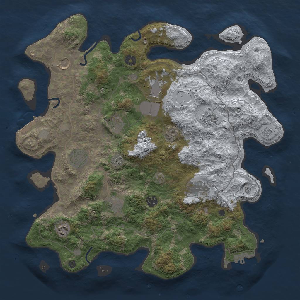 Rust Map: Procedural Map, Size: 4000, Seed: 31338, 19 Monuments