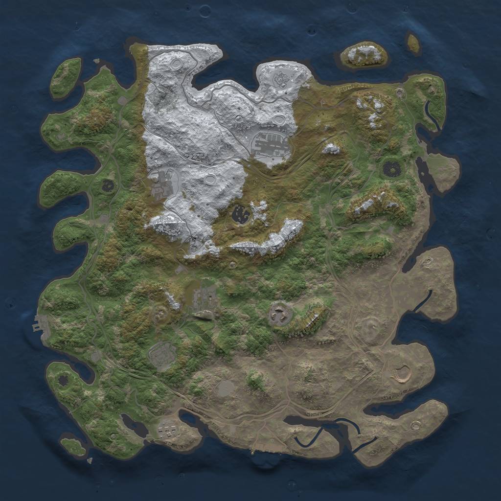 Rust Map: Procedural Map, Size: 4250, Seed: 834530981, 17 Monuments
