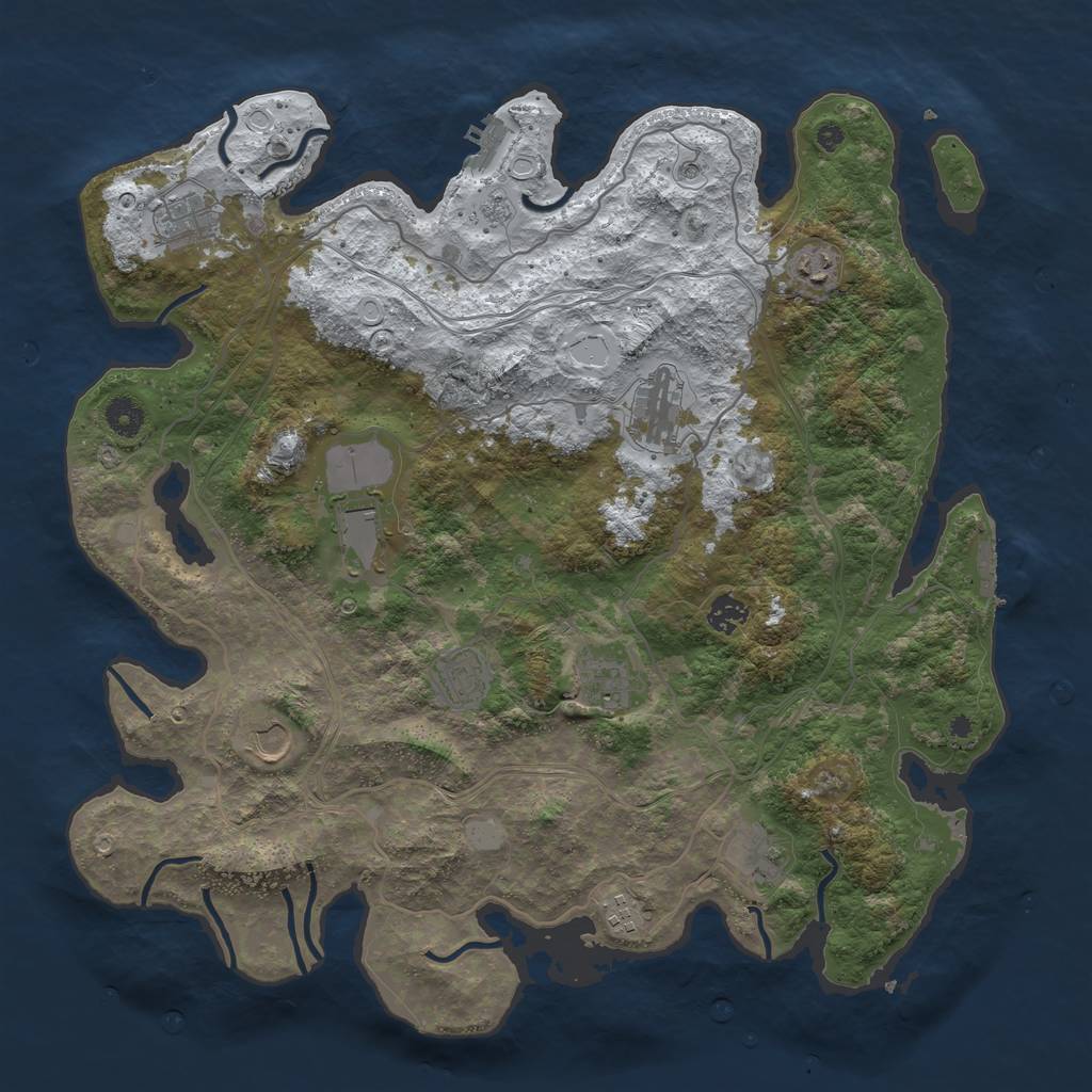 Rust Map: Procedural Map, Size: 4250, Seed: 885317, 19 Monuments