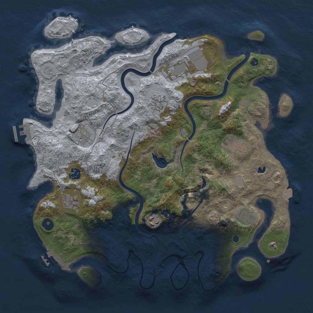 Rust Map: Procedural Map, Size: 4000, Seed: 1203093134, 15 Monuments
