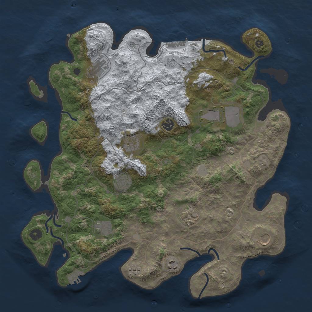 Rust Map: Procedural Map, Size: 4000, Seed: 516246159, 19 Monuments