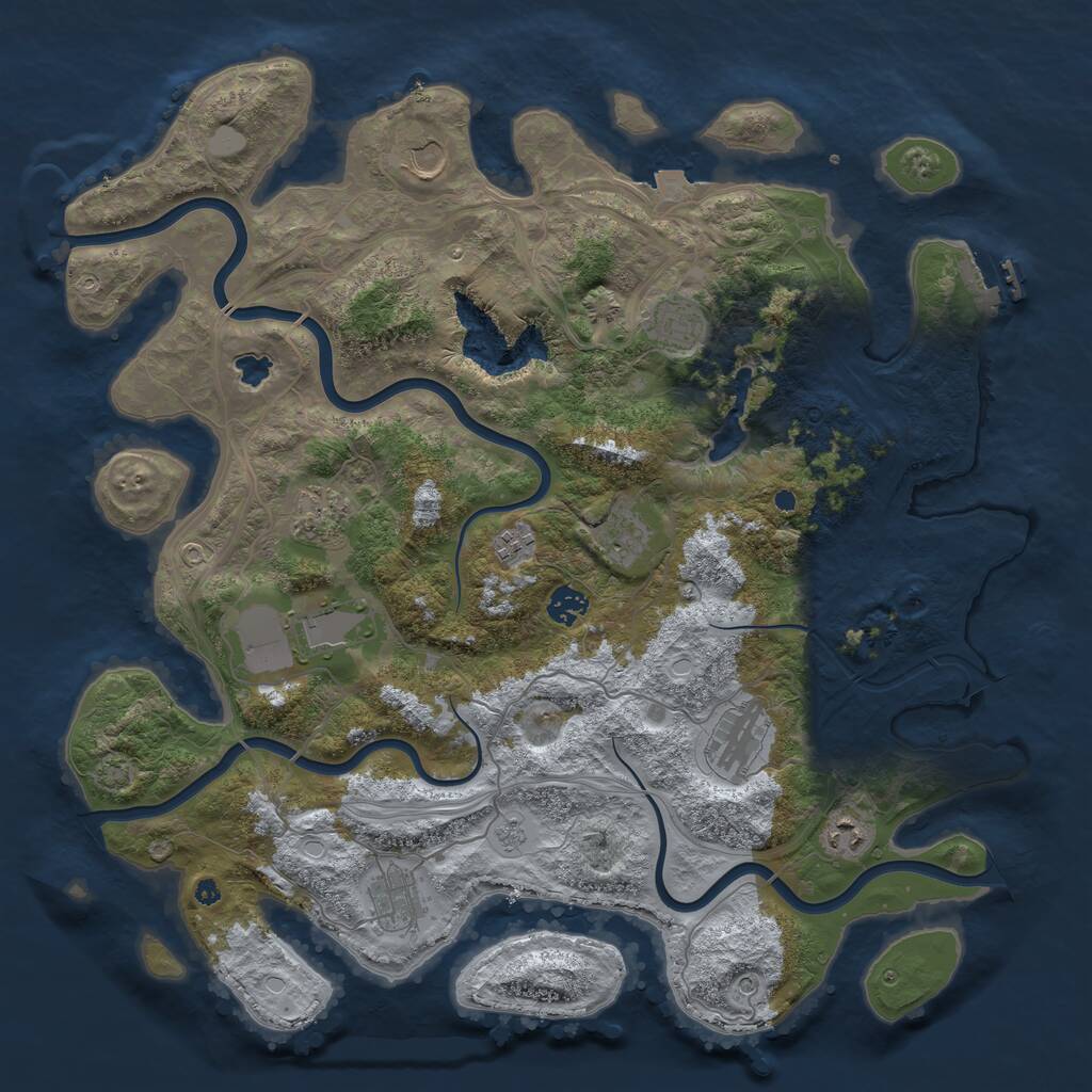 Rust Map: Procedural Map, Size: 4250, Seed: 553746, 15 Monuments