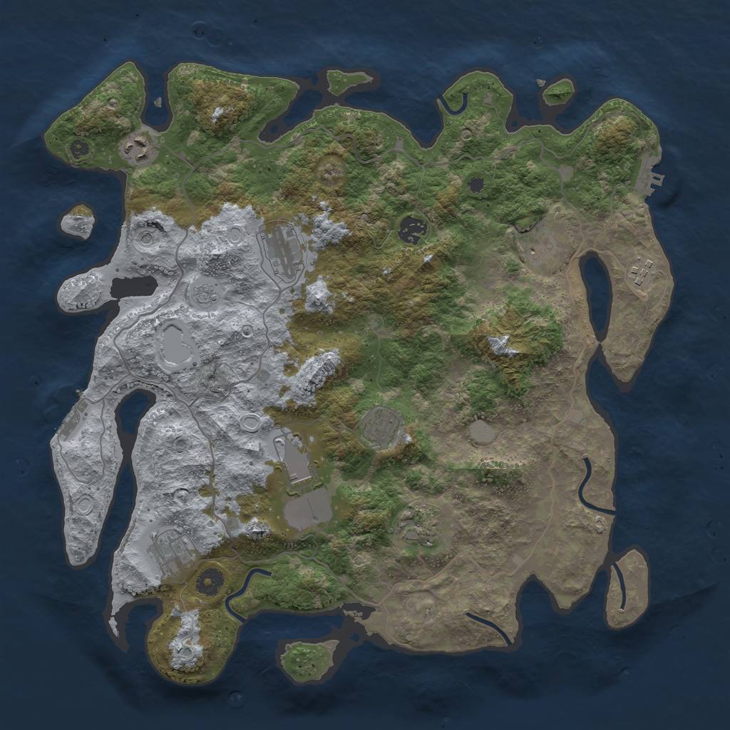 Rust Map: Procedural Map, Size: 4000, Seed: 140690, 16 Monuments