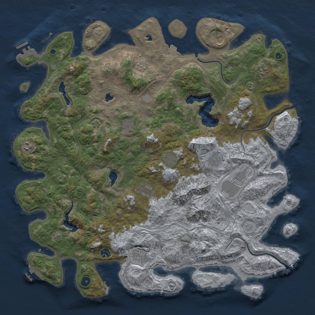 Rust Map: Procedural Map, Size: 5000, Seed: 1871337, 17 Monuments