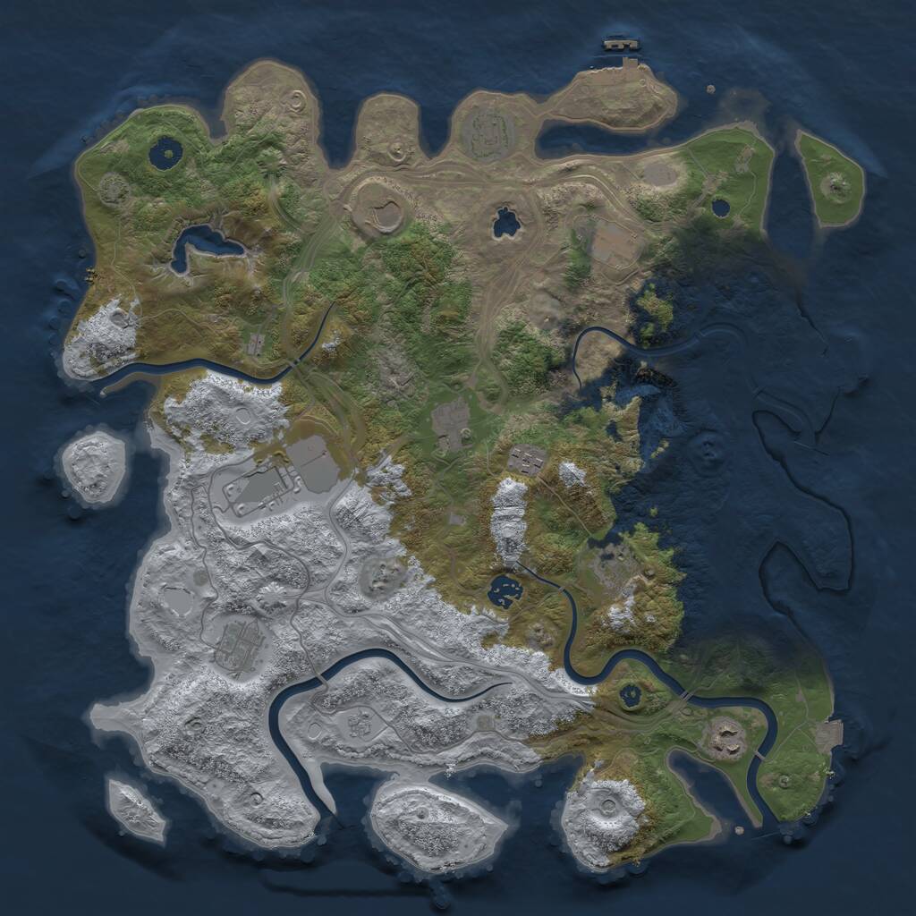 Rust Map: Procedural Map, Size: 4250, Seed: 13643, 16 Monuments
