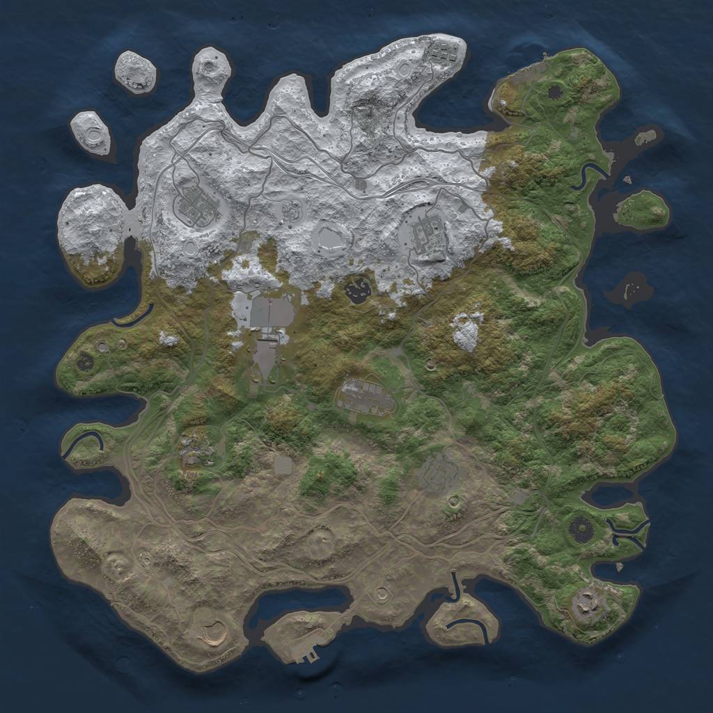 Rust Map: Procedural Map, Size: 4250, Seed: 1167951681, 19 Monuments
