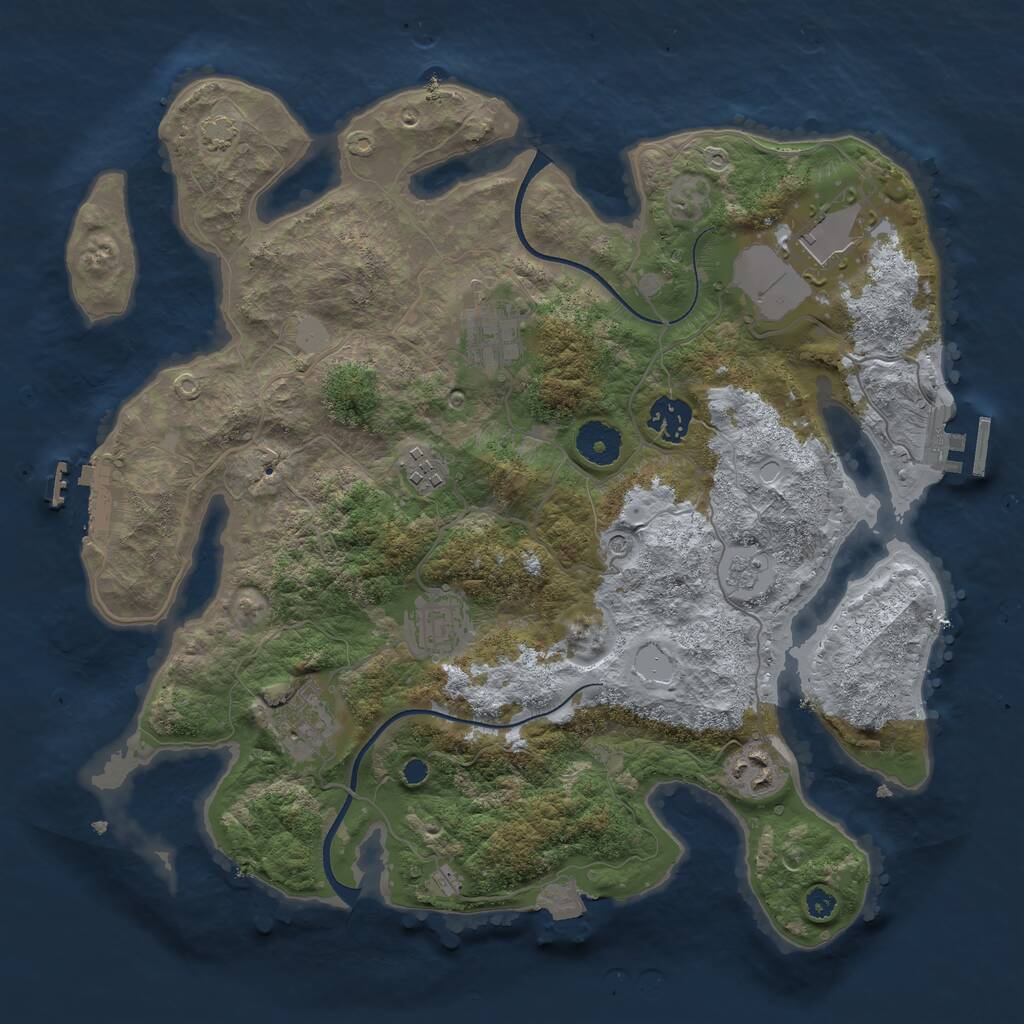 Rust Map: Procedural Map, Size: 3500, Seed: 9082000, 13 Monuments
