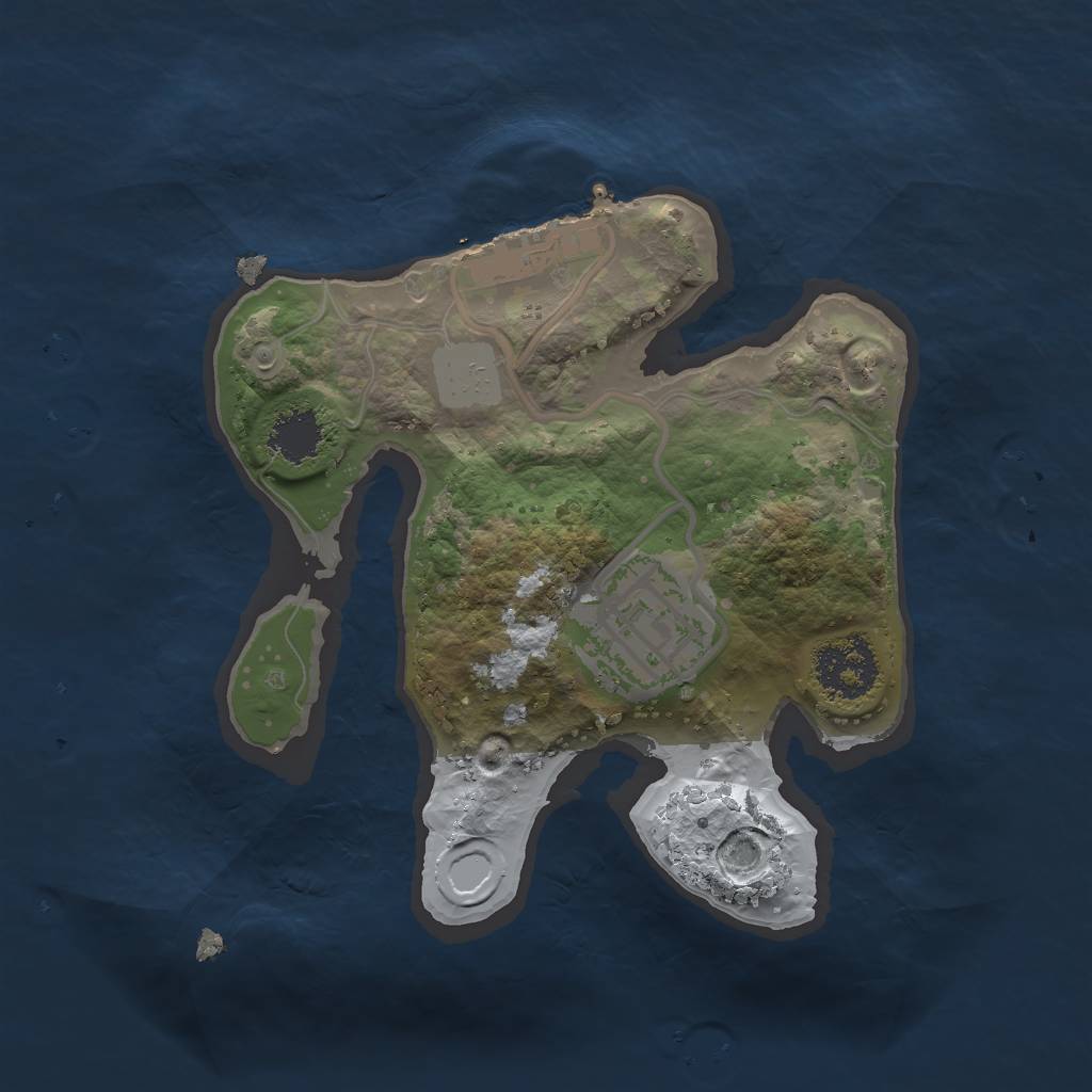 Rust Map: Procedural Map, Size: 1800, Seed: 987654321, 7 Monuments
