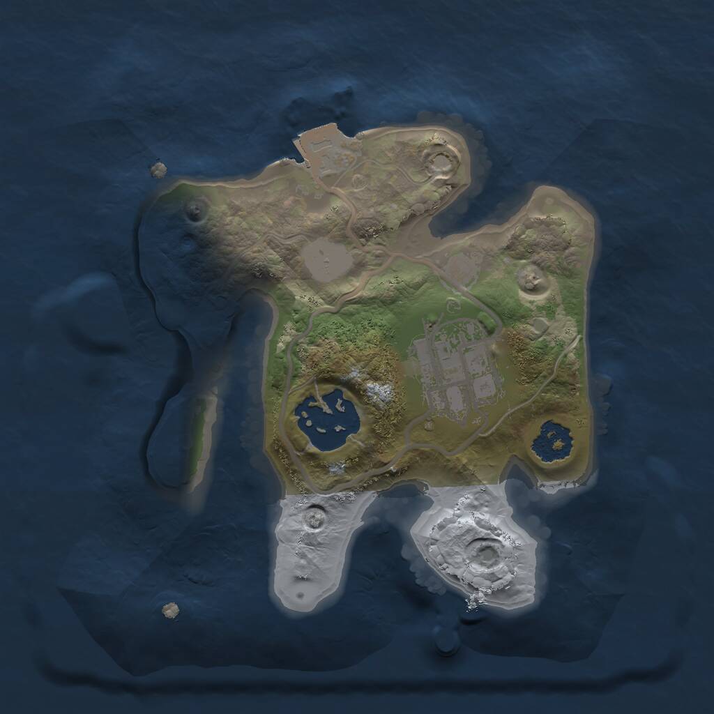 Rust Map: Procedural Map, Size: 1800, Seed: 987654321, 3 Monuments