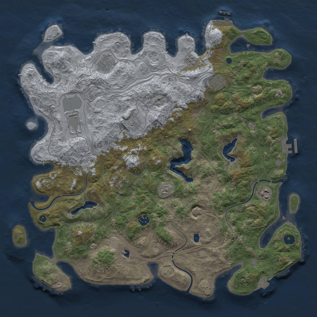 Rust Map: Procedural Map, Size: 4500, Seed: 3262618, 14 Monuments