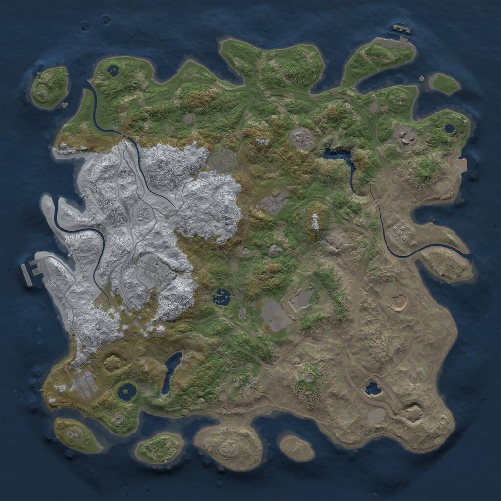 Rust Map: Procedural Map, Size: 4300, Seed: 1758728721, 16 Monuments