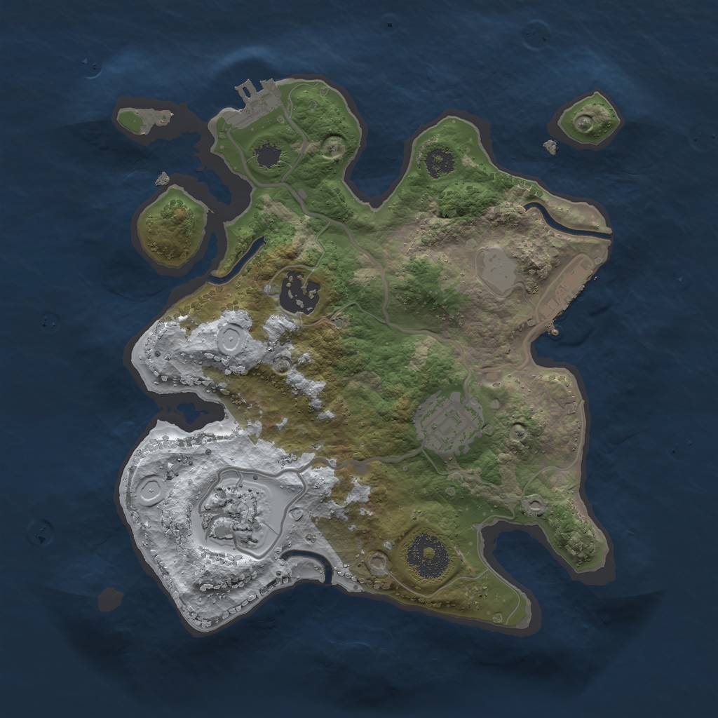 Rust Map: Procedural Map, Size: 2550, Seed: 5132022, 10 Monuments