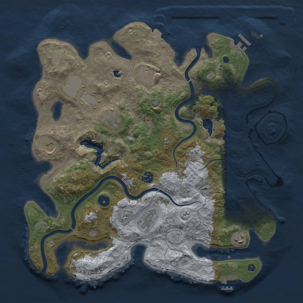 Rust Map: Procedural Map, Size: 4000, Seed: 1878202284, 14 Monuments
