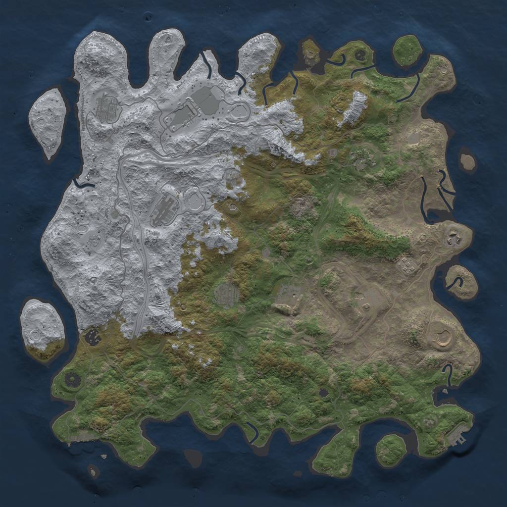 Rust Map: Procedural Map, Size: 4750, Seed: 21, 18 Monuments