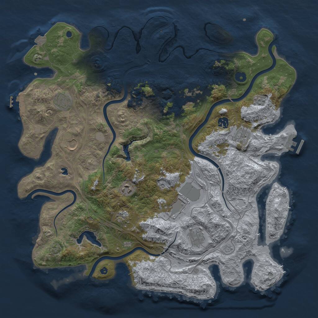Rust Map: Procedural Map, Size: 4300, Seed: 16792910, 16 Monuments