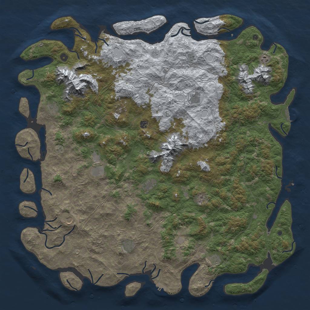 Rust Map: Procedural Map, Size: 6000, Seed: 530586, 20 Monuments