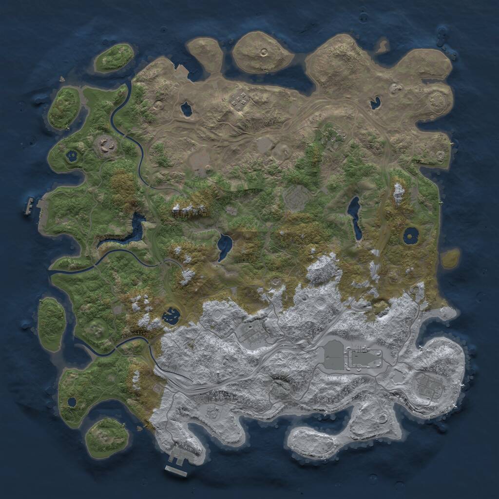 Rust Map: Procedural Map, Size: 4500, Seed: 1115070368, 15 Monuments