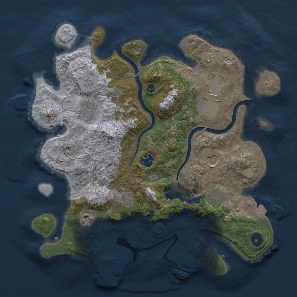 Rust Map: Procedural Map, Size: 3500, Seed: 167237, 14 Monuments