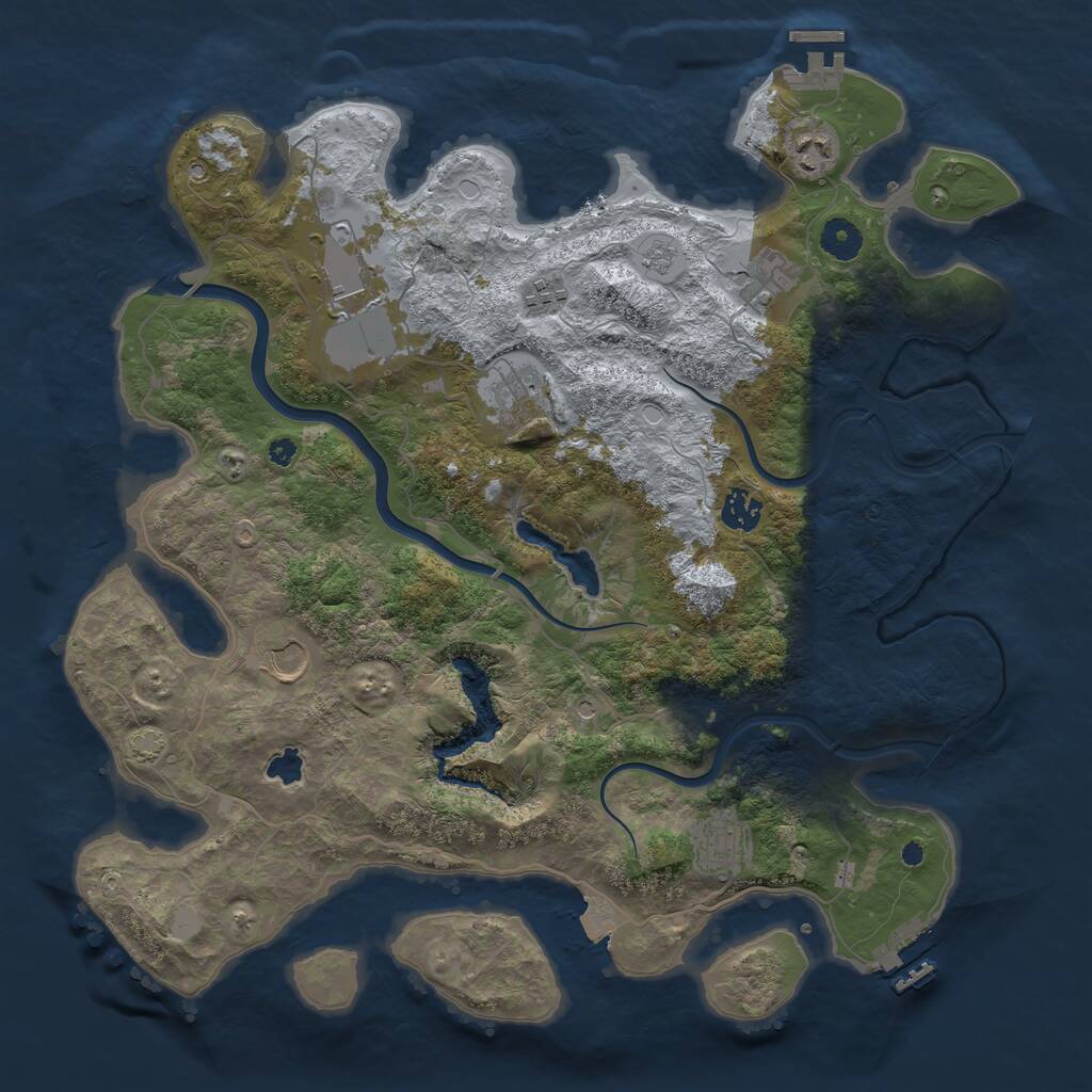 Rust Map: Procedural Map, Size: 4000, Seed: 1584, 14 Monuments