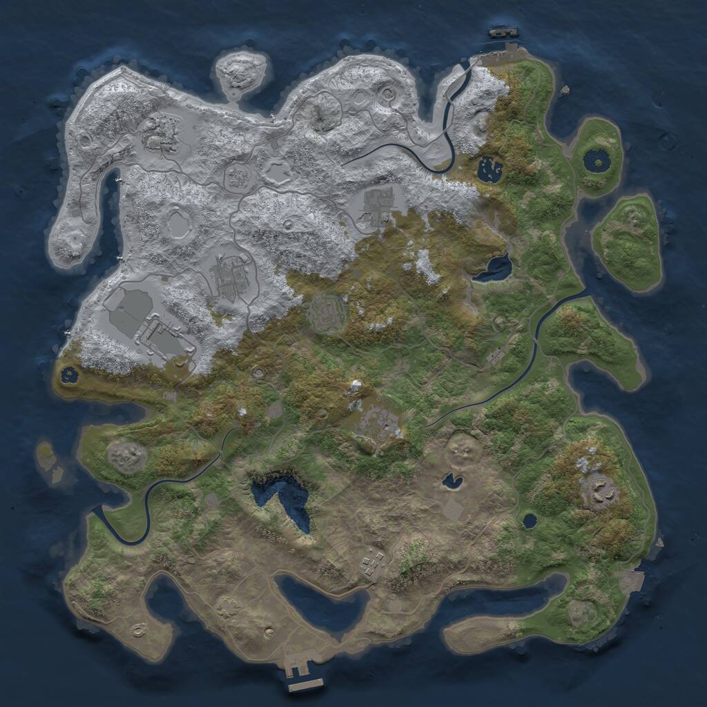 Rust Map: Procedural Map, Size: 4100, Seed: 571074593, 15 Monuments