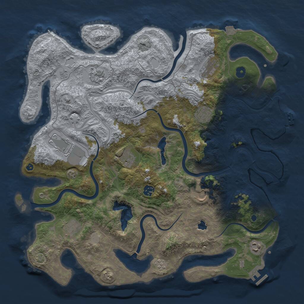 Rust Map: Procedural Map, Size: 4251, Seed: 571074593, 16 Monuments