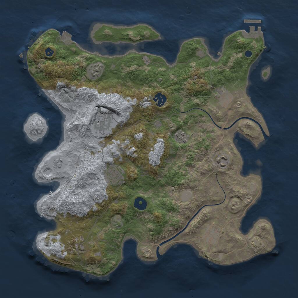 Rust Map: Procedural Map, Size: 3495, Seed: 694206969, 12 Monuments