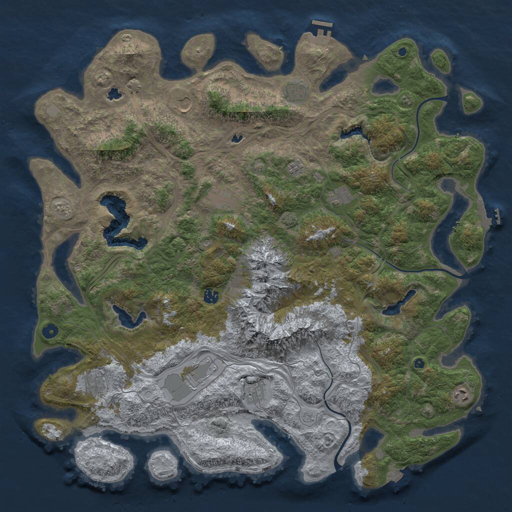 Rust Map: Procedural Map, Size: 5000, Seed: 503602701, 16 Monuments